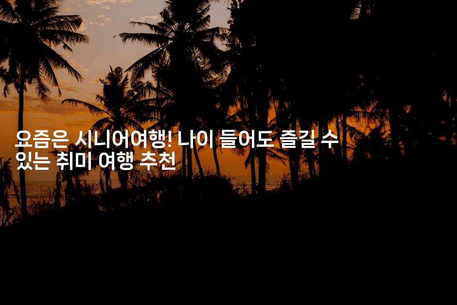 요즘은 시니어여행! 나이 들어도 즐길 수 있는 취미 여행 추천2-중국미미