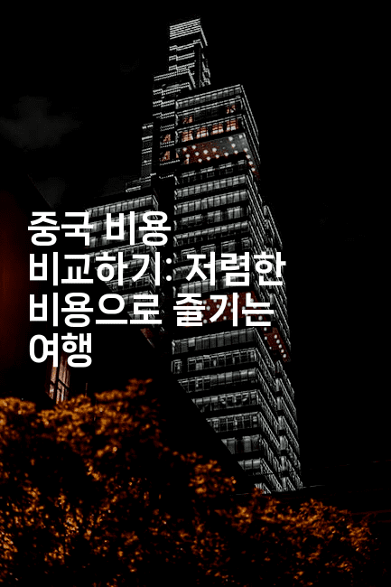 중국 비용 비교하기: 저렴한 비용으로 즐기는 여행2-중국미미